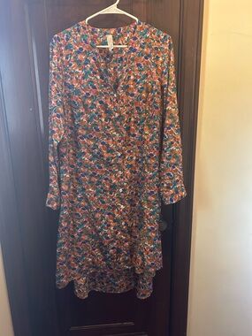 EUC Raga Floral Button-Front Shift Dress in Multicolor 1x